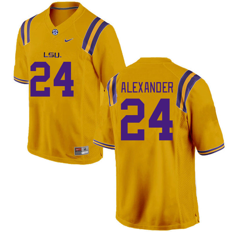 Men #24 Zy Alexander LSU Tigers College Football Jerseys Stitched-Gold